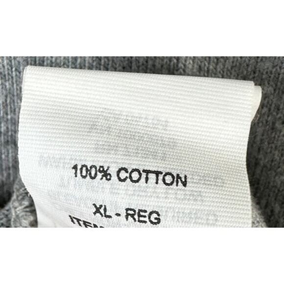 L.L. Bean‎ Rugby Polo Shirt Men sz XL Heather Gray Blue Long Sleeve 1/4 Button - Picture 8 of 9